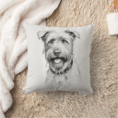 シュナウザーポートレートスケッチ クッション (ブランケット)
