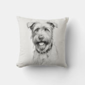 シュナウザーポートレートスケッチ クッション (正面)