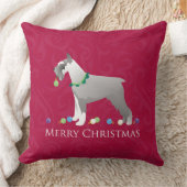 シュナウザーメリークリスマスデザイン クッション (ブランケット)