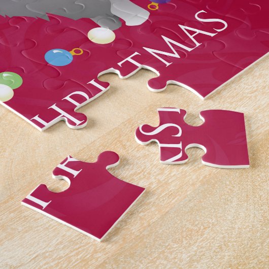 シュナウザーメリークリスマスデザイン ジグソーパズル (側面)