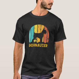 シュナウザーレトロヴィンテージミニシュナウザードッグサンセット Tシャツ
