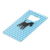 シュナウザー付き赤ちゃんブルーシェブロン クレジットカード栓抜き (正面アングル)