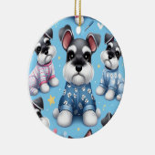 シュナウザー動物柄のかわいい犬 セラミックオーナメント (右)