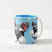 シュナウザー動物柄のかわいい犬 ツートーンマグカップ (正面右)