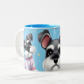 シュナウザー動物柄のかわいい犬 ツートーンマグカップ (正面左)