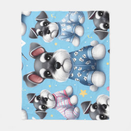 シュナウザー動物柄のかわいい犬 フリースブランケット