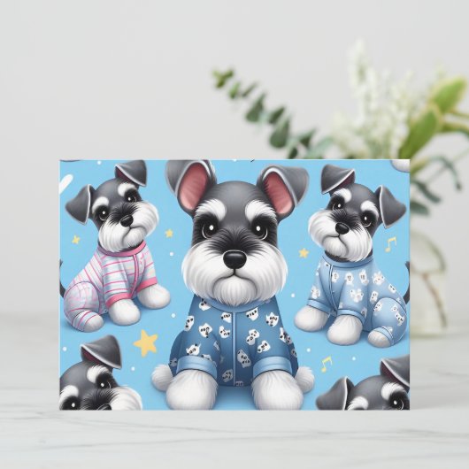 シュナウザー動物柄のかわいい犬 招待状 (スタンド正面)