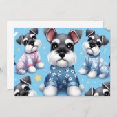 シュナウザー動物柄のかわいい犬 招待状 (正面/裏面)