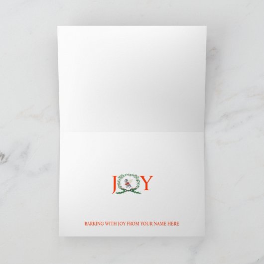 シュナウザー喜びの吠え ホリデーカード (内部)