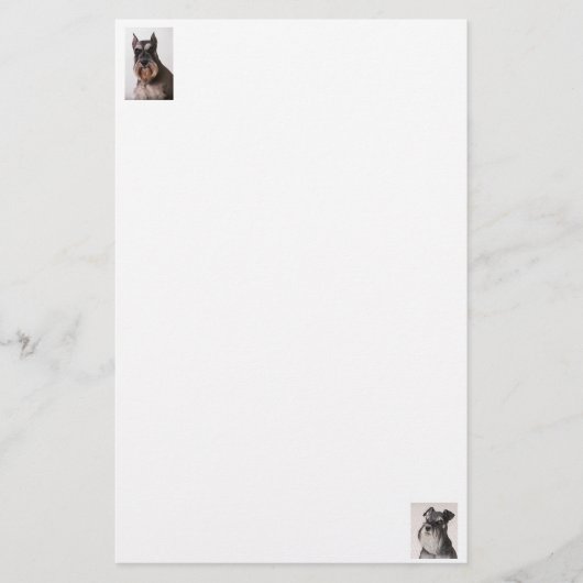 シュナウザー感じ紙固定式 便箋 (正面)