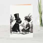 シュナウザー折り畳みグリーティングカード カード (正面)