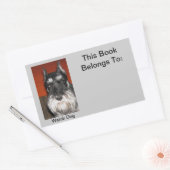 シュナウザー時計ドッグステッカー 長方形シール (封筒)