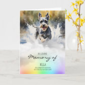 シュナウザー水カラーペットドッグロス悔やみや弔慰 カード (黄色い花)