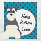 シュナウザー水玉模様 パーソナライズされた ワインラベル (シングルラベル)