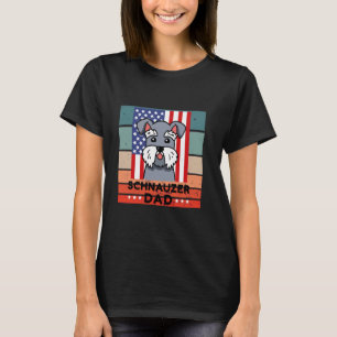 シュナウザー漫画愛国的シュナウザーパパ動物D Tシャツ