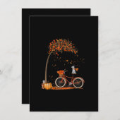 シュナウザー犬とカボチャ自転車秋葉 サンキューカード (正面/裏面)