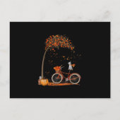 シュナウザー犬とカボチャ自転車秋葉 案内ポストカード (正面)