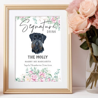 シュナウザー犬のシグネチャードリンクの看板 ポスター