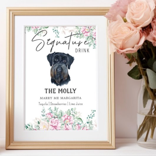 シュナウザー犬のシグネチャードリンクの看板 ポスター