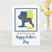 シュナウザー犬のシルエット トリカラー 父の日 カード (黄色い花)