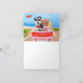 シュナウザー犬のバレンタインデートラック ハート カード (内部)
