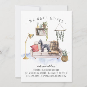 シュナウザー犬の引越し告知 案内状