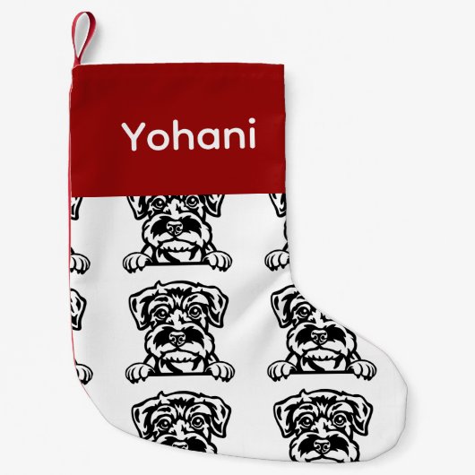 シュナウザー犬カスタマイズソックス犬ソックス – Put Y スモールクリスマスストッキング (正面)