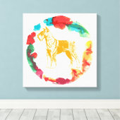 シュナウザー犬 キャンバスプリント (インサイチュ (ウッドフロア))