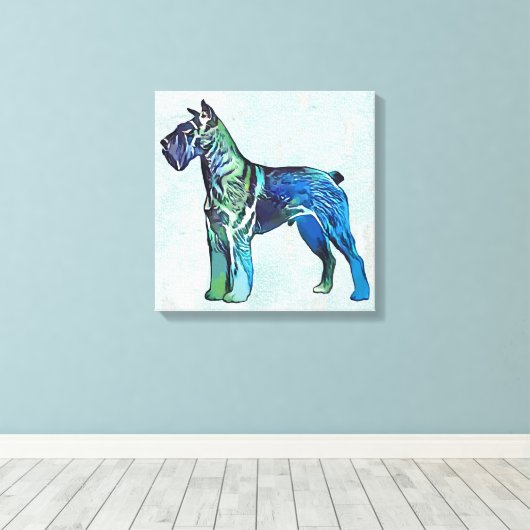 シュナウザー犬 キャンバスプリント (インサイチュ (ウッドフロア))