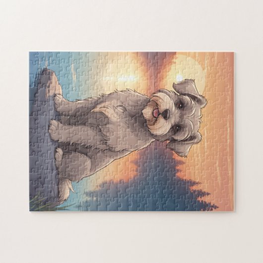 シュナウザー犬 ジグソーパズル (横)