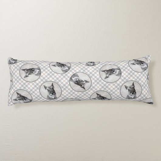 シュナウザー絵を描の巨人切りオリジナルドッグアート ボディピロー (裏面)