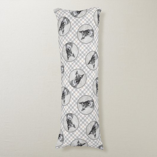 シュナウザー絵を描の巨人切りオリジナルドッグアート ボディピロー (正面縦)