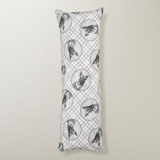 シュナウザー絵を描の巨人切りオリジナルドッグアート ボディピロー (裏面 (縦))