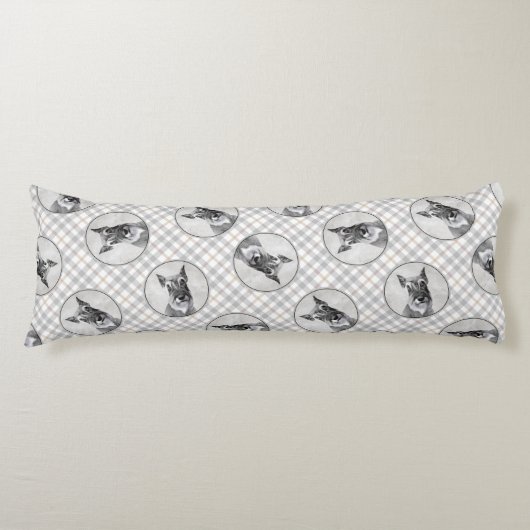 シュナウザー絵を描の巨人切りオリジナルドッグアート ボディピロー (正面)