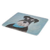 シュナウザー絵画ズ – かわいいオリジナル犬 カッティングボード (角)