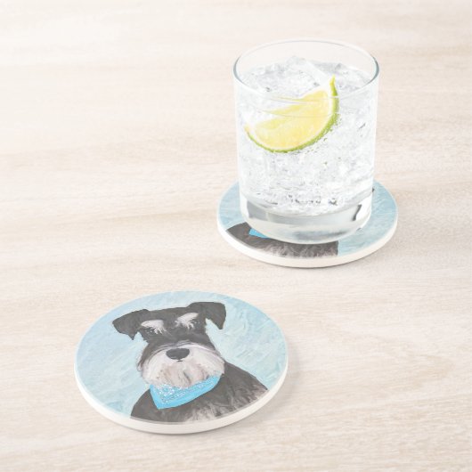シュナウザー絵画ズ – かわいいオリジナル犬 コースター (側面)
