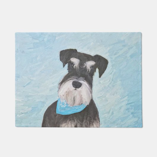 シュナウザー絵画ズ – かわいいオリジナル犬 ドアマット (正面)