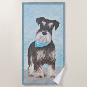 シュナウザー絵画ズ – かわいいオリジナル犬 ビーチタオル