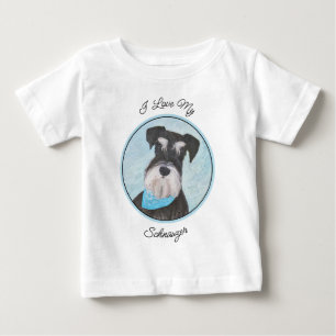シュナウザー絵画ズ – かわいいオリジナル犬 ベビーTシャツ