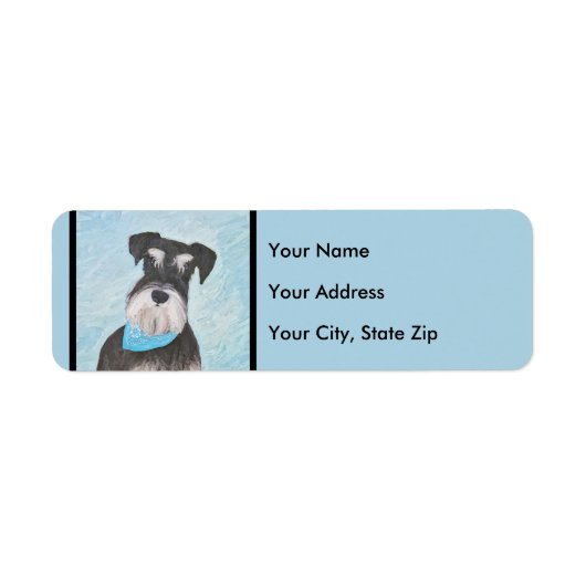 シュナウザー絵画ズ – かわいいオリジナル犬 ラベル (正面)