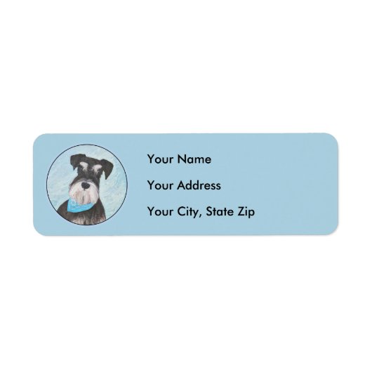 シュナウザー絵画ズ – かわいいオリジナル犬 ラベル (正面)