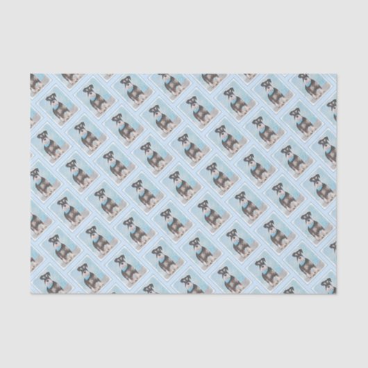 シュナウザー絵画ズ – かわいいオリジナル犬 薄葉紙 (正面)