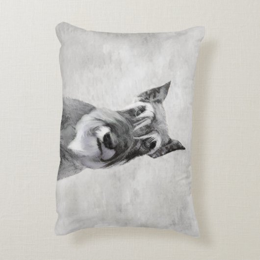シュナウザー絵画ズ(巨人) - Dog Art アクセントクッション (裏面(縦))