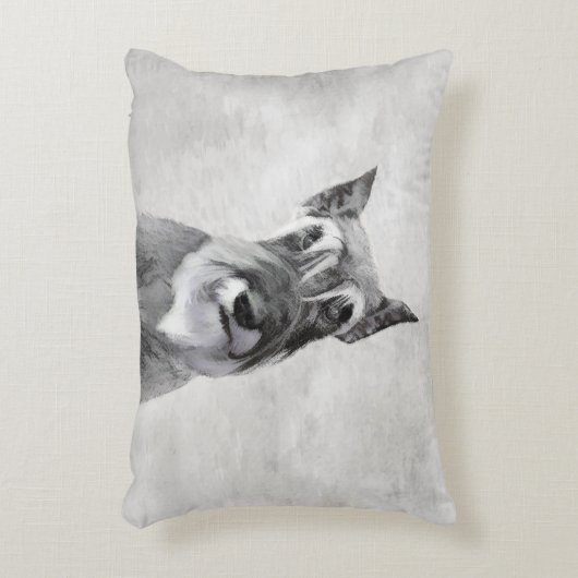 シュナウザー絵画ズ(巨人) - Dog Art アクセントクッション (正面(垂直))