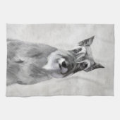 シュナウザー絵画ズ(巨人) - Dog Art キッチンタオル (横)