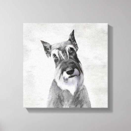 シュナウザー絵画ズ（巨人） - Dog Art キャンバスプリント (正面)
