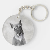 シュナウザー絵画ズ（巨人） - Dog Art キーホルダー (裏面)