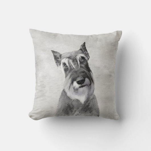 シュナウザー絵画ズ（巨人） - Dog Art クッション (正面)