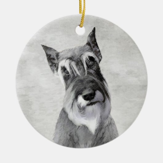 シュナウザー絵画ズ（巨人） - Dog Art セラミックオーナメント (正面)