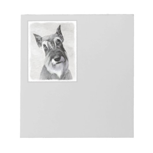 シュナウザー絵画ズ(巨人) - Dog Art ノートパッド (正面)